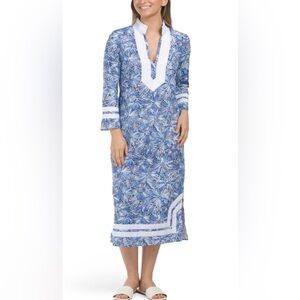 NEW Sail to Sable Caftan - Blue Starburst White Trim - NWT